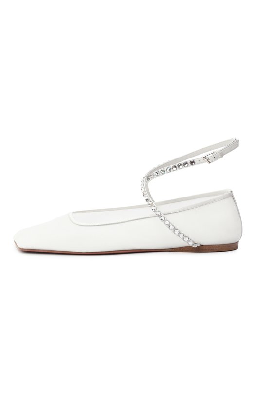 Текстильные балетки Ane Amina Muaddi ANE MESH FLAT/MESH Белый  ANE MESH FLAT/MESH Фото 4