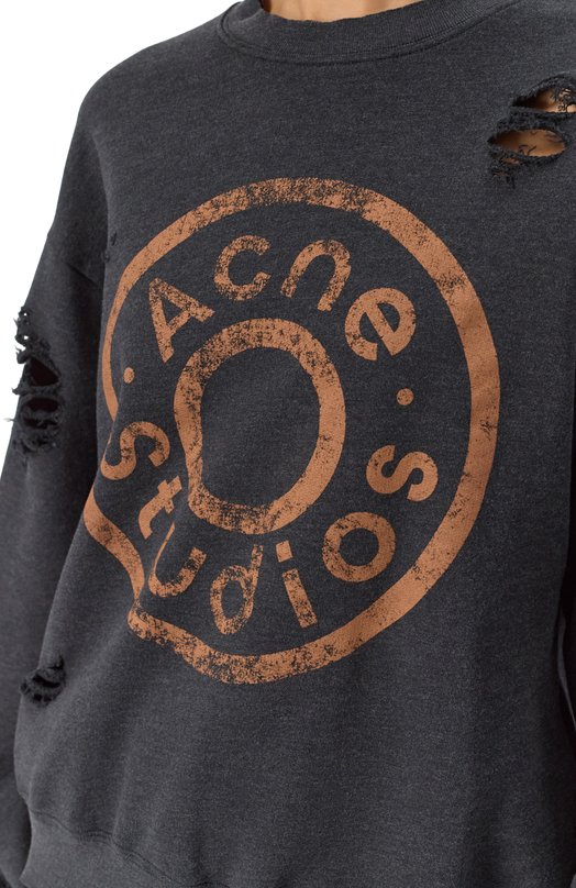 Хлопковый свитшот Acne Studios FN-UX-SWEA000044/CI0179 Серый  FN-UX-SWEA000044/CI0179 Фото 5