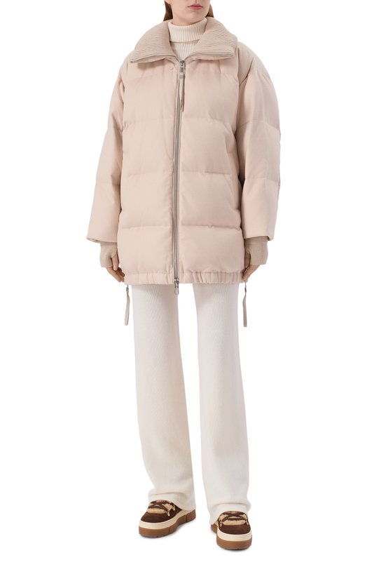 Пуховик из шерсти и вискозы Duno BLANCA/PRAT0 MESTRE Кремовый  BLANCA/PRAT0 MESTRE Фото 2