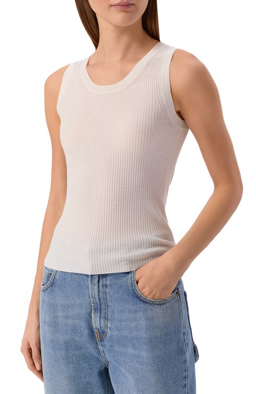 Шерстяной топ Petar Petrov S26K27 Кремовый  S26K27 Фото 3