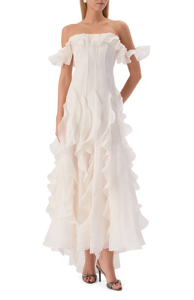 Платье изо льна и шелка YVON белого цвета по цене 159120 руб., арт. 0 250040, фото 2 Платье изо льна и шелка YVON, арт. 0 250040, фото 2