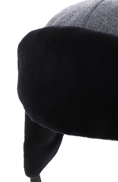 Кашемировая шапка-ушанка майкл с мехом норки FURLAND синего цвета по цене 90200 руб., арт. 0201410050061600057, фото 3 Кашемировая шапка-ушанка майкл с мехом норки FURLAND, арт. 0201410050061600057, фото 3