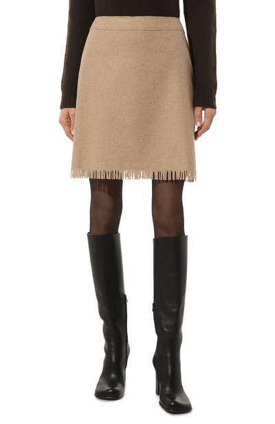 Шерстяная юбка ALBERTA FERRETTI бежевого цвета по цене 56400 руб., арт. 222M/A0115/5122, фото 3 Шерстяная юбка ALBERTA FERRETTI, арт. 222M/A0115/5122, фото 3