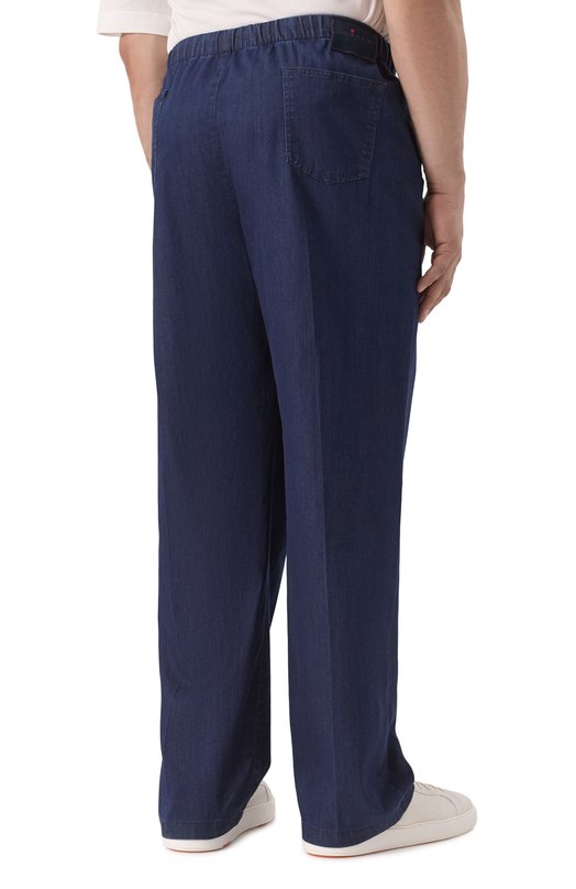 Хлопковые брюки Kiton UPR003LK0620F02 Синий  UPR003LK0620F02 Фото 4