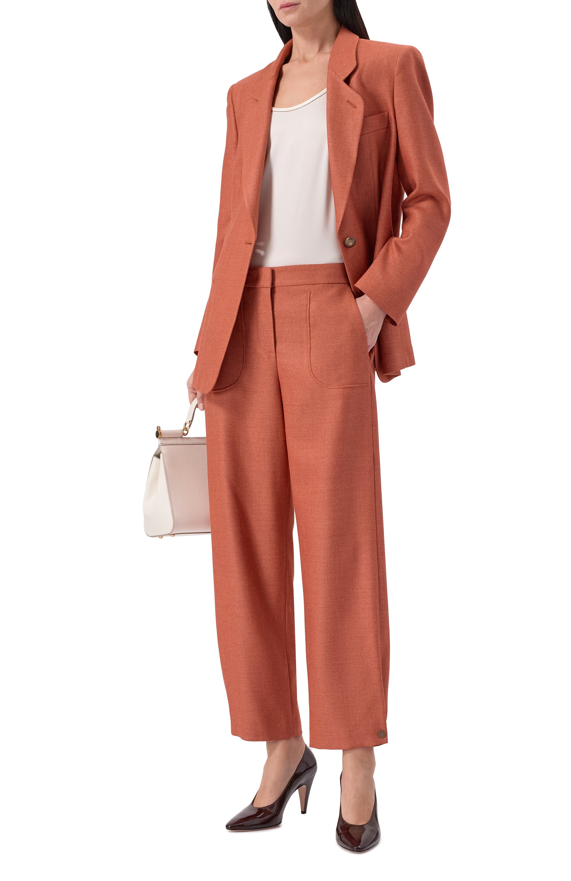 Брюки из шелка и шерсти GIORGIO ARMANI оранжевого цвета по цене 199500 руб., арт. GW002604/TE20034, фото 2 Брюки из шелка и шерсти GIORGIO ARMANI, арт. GW002604/TE20034, фото 2