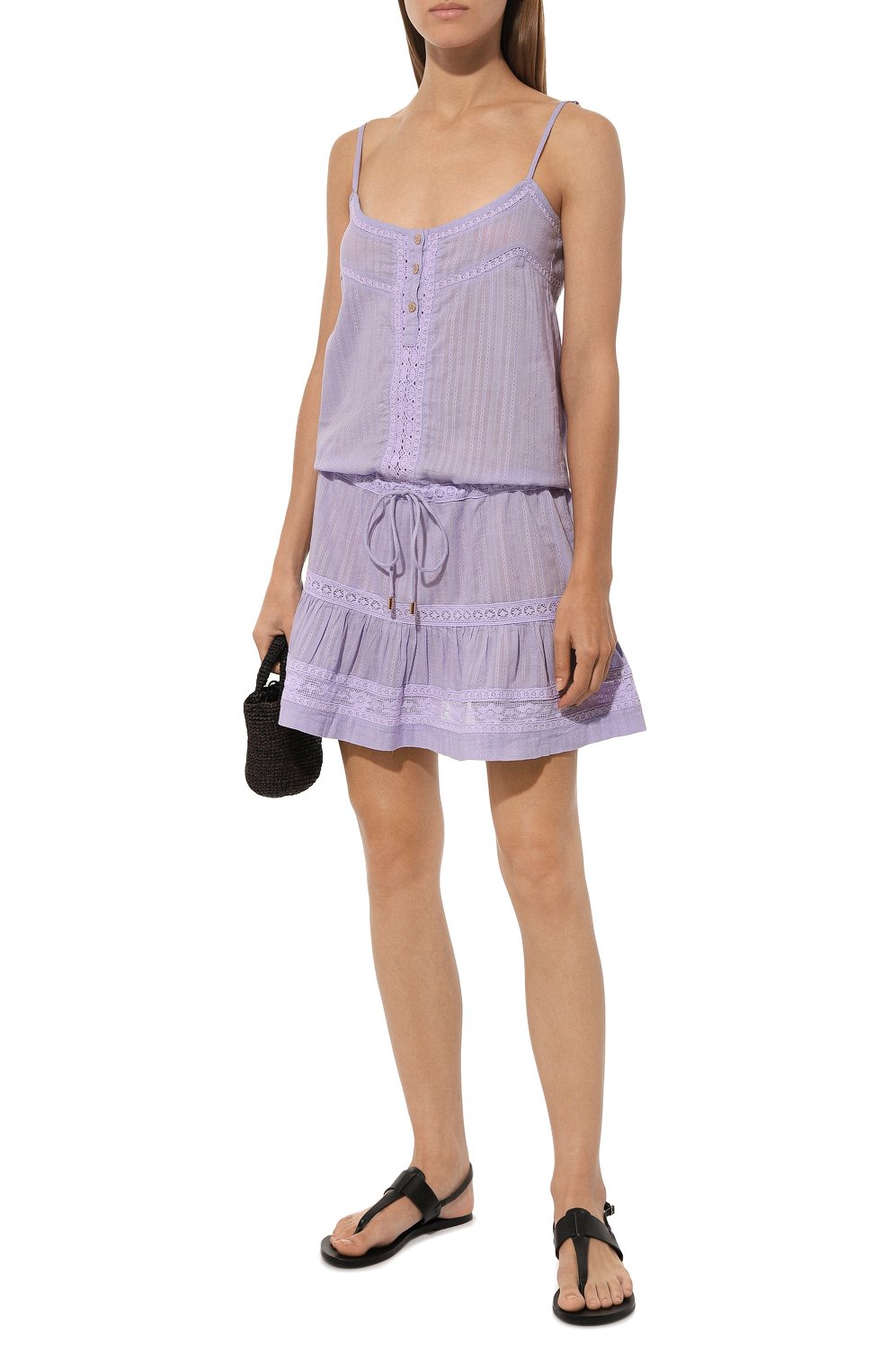 Хлопковое платье MELISSA ODABASH сиреневого цвета по цене 30100 руб., арт. KELLY SS, фото 2 Хлопковое платье MELISSA ODABASH, арт. KELLY SS, фото 2