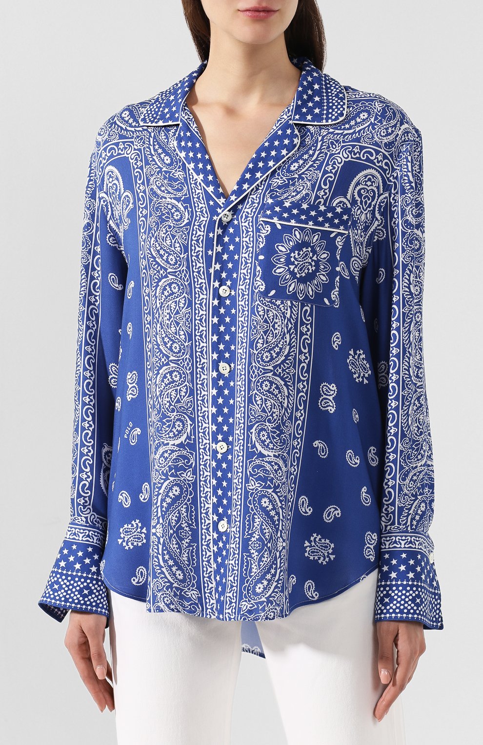 Рубашка с принтом POLO RALPH LAUREN синего цвета по цене 23500 руб., арт. 211751339, фото 3 Рубашка с принтом POLO RALPH LAUREN, арт. 211751339, фото 3