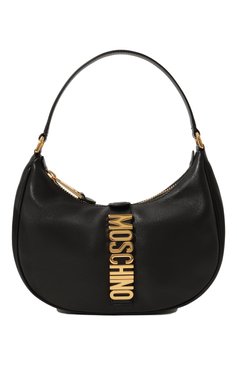 Женская сумка belt MOSCHINO черного цвета, арт. 2317 A7472/8008 | Фото 1 (Сумки-технические: Сумки top-handle; Размер: medium; Материал: Натуральная кожа; Материал сплава: Проставлено; Ремень/цепочка: На ремешке; Драгоценные камни: Проставлено)