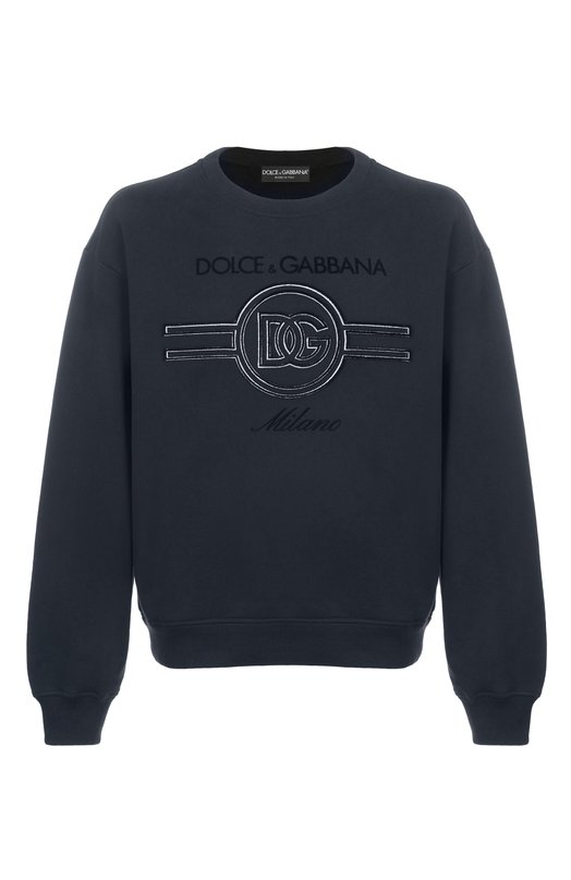 Хлопковый свитшот Dolce & Gabbana G9AHSZ/G7PGB Синий G9AHSZ/G7PGB