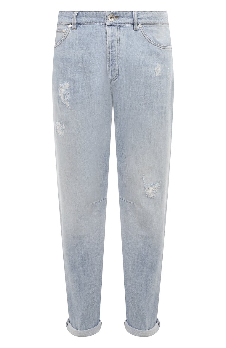 Мужские джинсы leisure fit BRUNELLO CUCINELLI голубого цвета, арт. M0Z37B2279 | Фото 1 (Материал внешний: Хлопок, Деним; Длина (брюки, джинсы): Стандартные; Кросс-КТ: Деним; Детали: Потертости, Делаве; Силуэт М (брюки): Прямые; Стили: Повседневный, Streetwear; Автоматизация состава: Проставлено; Автоматизация ТО: Проставлено)