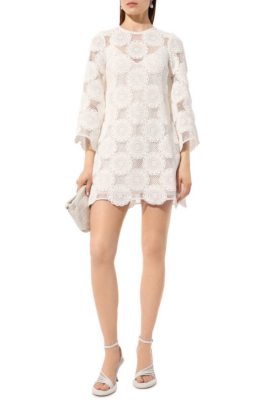 Хлопковое платье Zimmermann 8921DRS243 Белый  8921DRS243 Фото 2