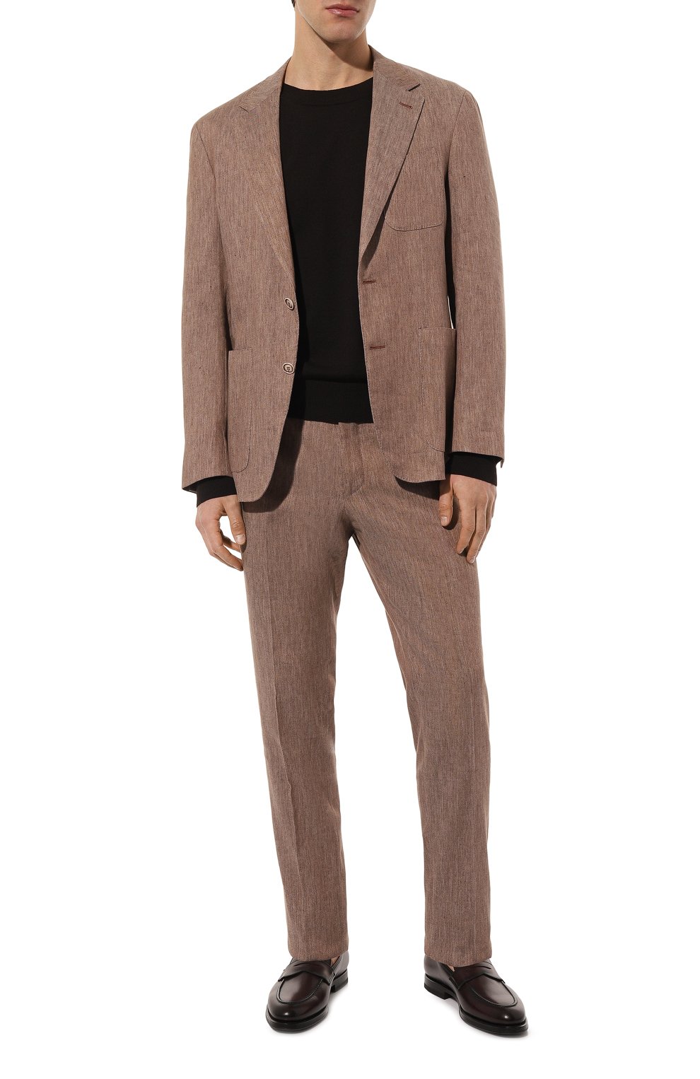 Костюм изо льна и хлопка CANALI коричневого цвета по цене 129500 руб., арт. 20276/53/AE02520/0UTLET AW22-23, фото 1 Костюм изо льна и хлопка CANALI, арт. 20276/53/AE02520/0UTLET AW22-23, фото 1