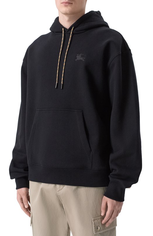 Хлопковое худи Burberry 8119053 Чёрный  8119053 Фото 3