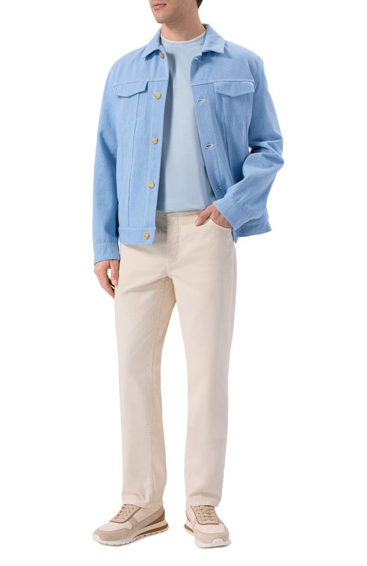 Хлопковая футболка Kiton UMK0970 Голубой  UMK0970 Фото 2