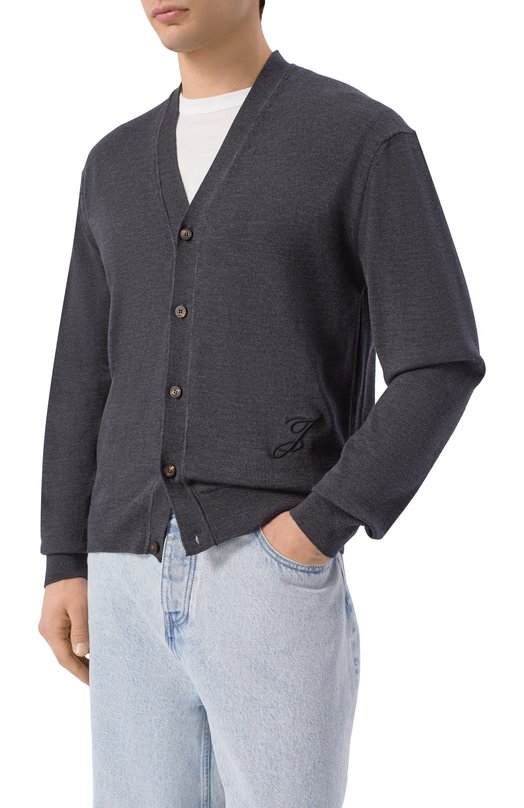 Шерстяной кардиган Jacquemus 26ECDM00585/AK00299 Серый  26ECDM00585/AK00299 Фото 3