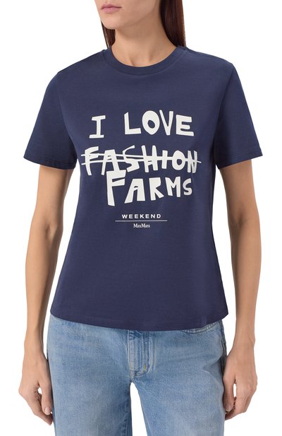 Хлопковая футболка WEEKEND MAX MARA, арт. CL0WN, фото 3