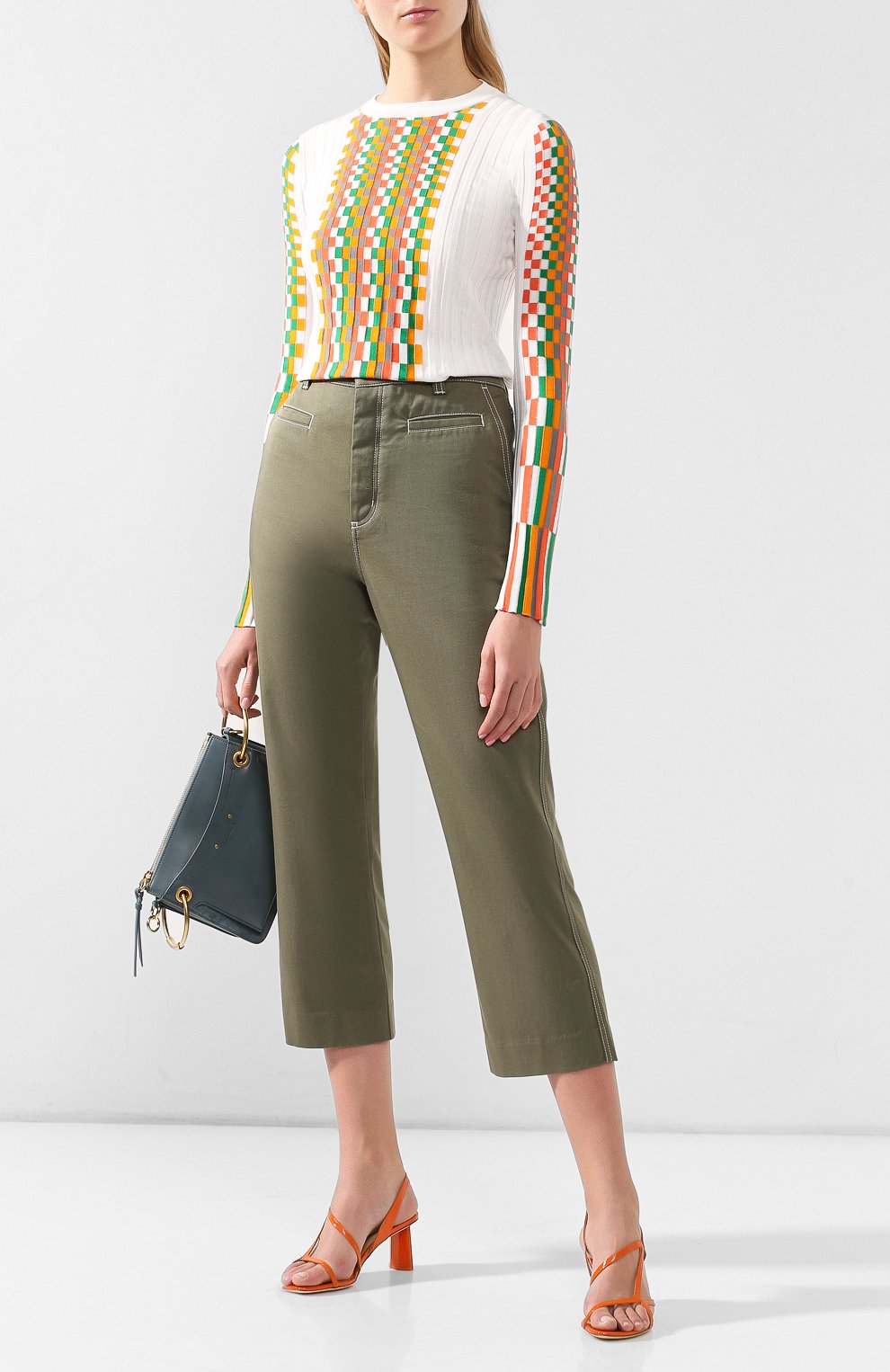 Хлопковый пуловер LOEWE разноцветного цвета по цене 53400 руб., арт. D3199670SM, фото 2 Хлопковый пуловер LOEWE, арт. D3199670SM, фото 2