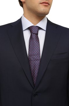 Мужской шелковый галстук GIORGIO ARMANI темно-синего цвета, арт. 360054/4R923 | Фото 2 (Нос: Не проставлено; Материал: Текстиль, Шелк; Принт: С принтом)