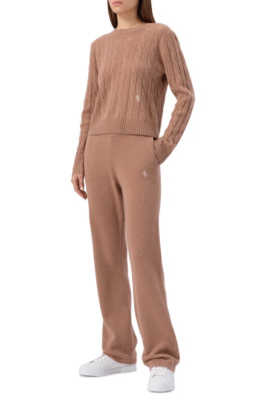 Свитер из кашемира и шерсти Sporty and Rich WS06665302BE02 Бежевый  WS06665302BE02 Фото 2