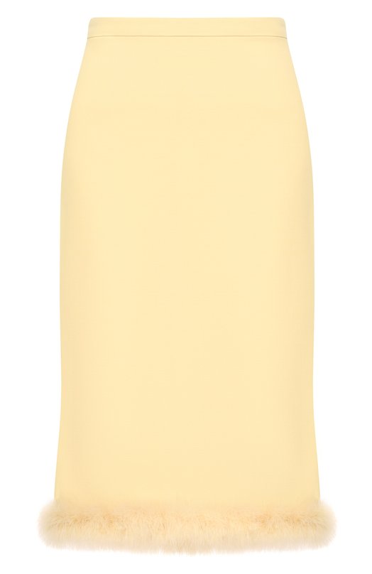 Юбка из шерсти и шелка Valentino 8B3RAEJ1/1CF Жёлтый 8B3RAEJ1/1CF