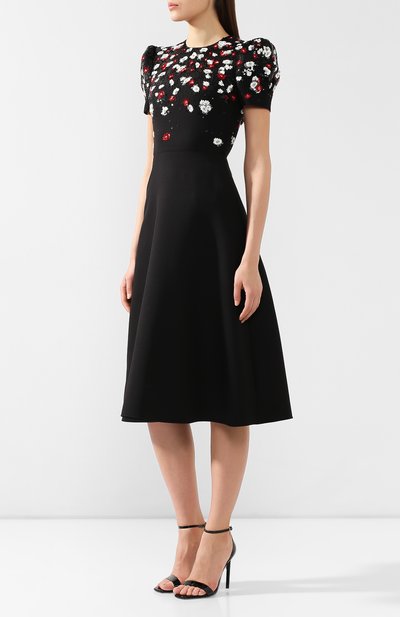 Платье из смеси шерсти и шелка VALENTINO черного цвета по цене 680500 руб., арт. RB3VALE01CF, фото 3 Платье из смеси шерсти и шелка VALENTINO, арт. RB3VALE01CF, фото 3