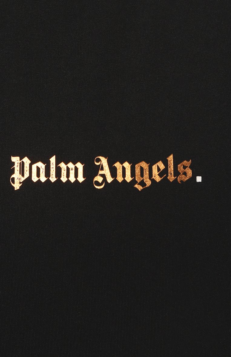 Мужская хлопковая футболка PALM ANGELS черного цвета, арт. PMAA001F23JER0051001 | Фото 5 (Рукава: Короткие; Длина (для топов): Стандартные; Материал внешний: Хлопок; Принт: С принтом; Стили: Спорт-шик; Кросс-КТ: Джерси; Мужское Кросс-КТ: Футболка-одежда)