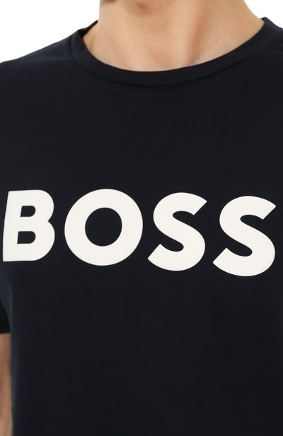 Хлопковая футболка BOSS ORANGE темно-синего цвета по цене 7490 руб., арт. 50481923, фото 5 Хлопковая футболка BOSS ORANGE, арт. 50481923, фото 5