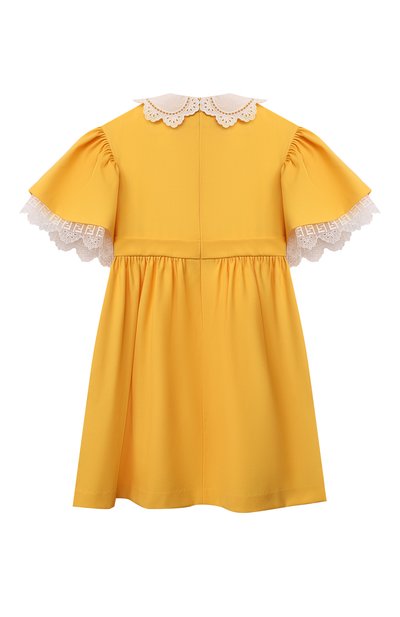 Шерстяное платье FENDI желтого цвета по цене 76750 руб., арт. JFB434/AEXR/8A-12+, фото 2 Шерстяное платье FENDI, арт. JFB434/AEXR/8A-12+, фото 2