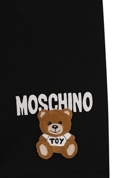 Детские хлопковые шорты MOSCHINO черного цвета, арт. HDQ00Y/LBA10/14 | Фото 3 (Материал внешний: Хлопок; Случай: Повседневный; Нос: Не проставлено; Материал сплава: Проставлено)