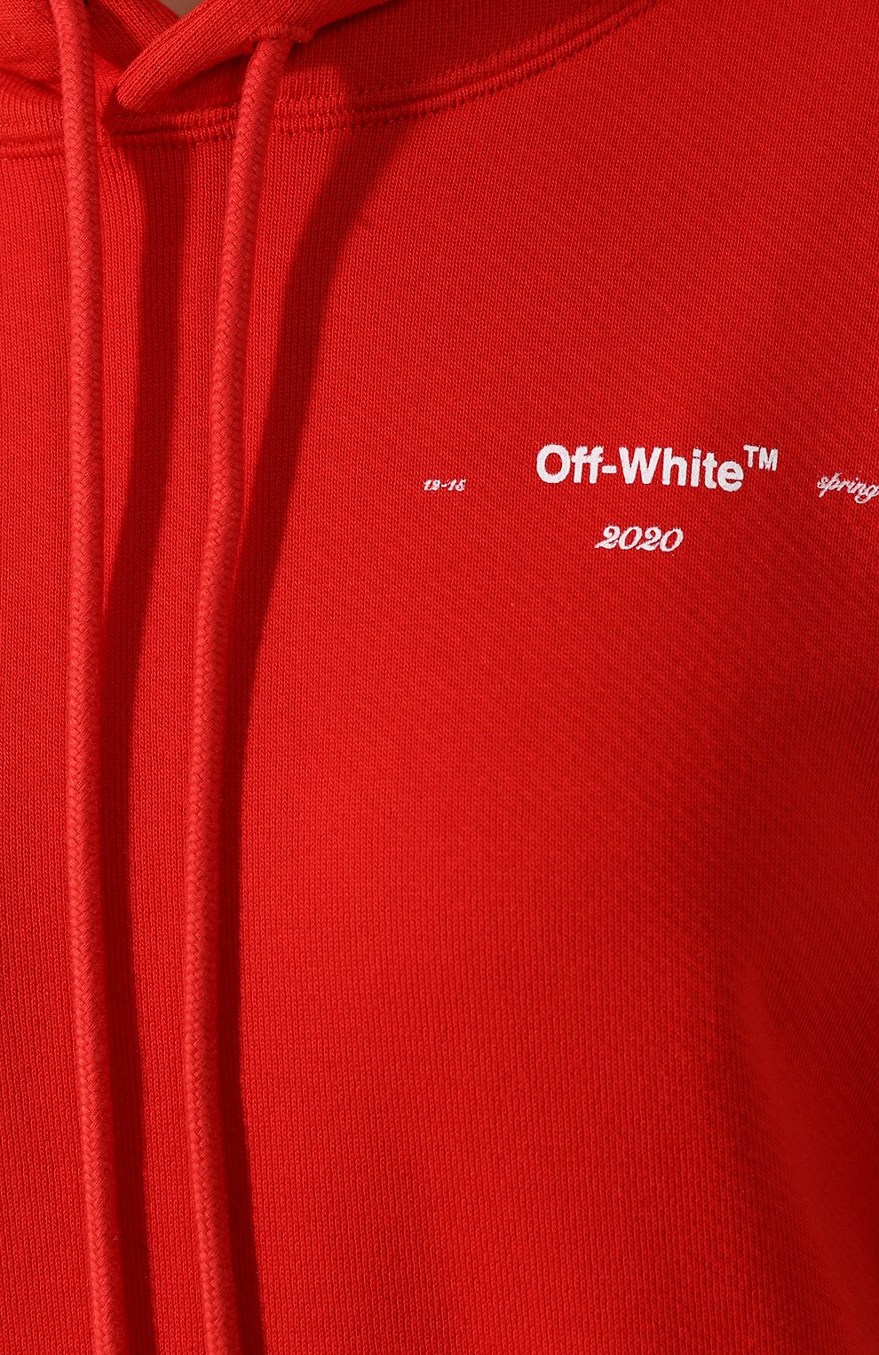 Хлопковое худи OFF-WHITE красного цвета по цене 44850 руб., арт. 0WBB032S20FLE0032501, фото 5 Хлопковое худи OFF-WHITE, арт. 0WBB032S20FLE0032501, фото 5