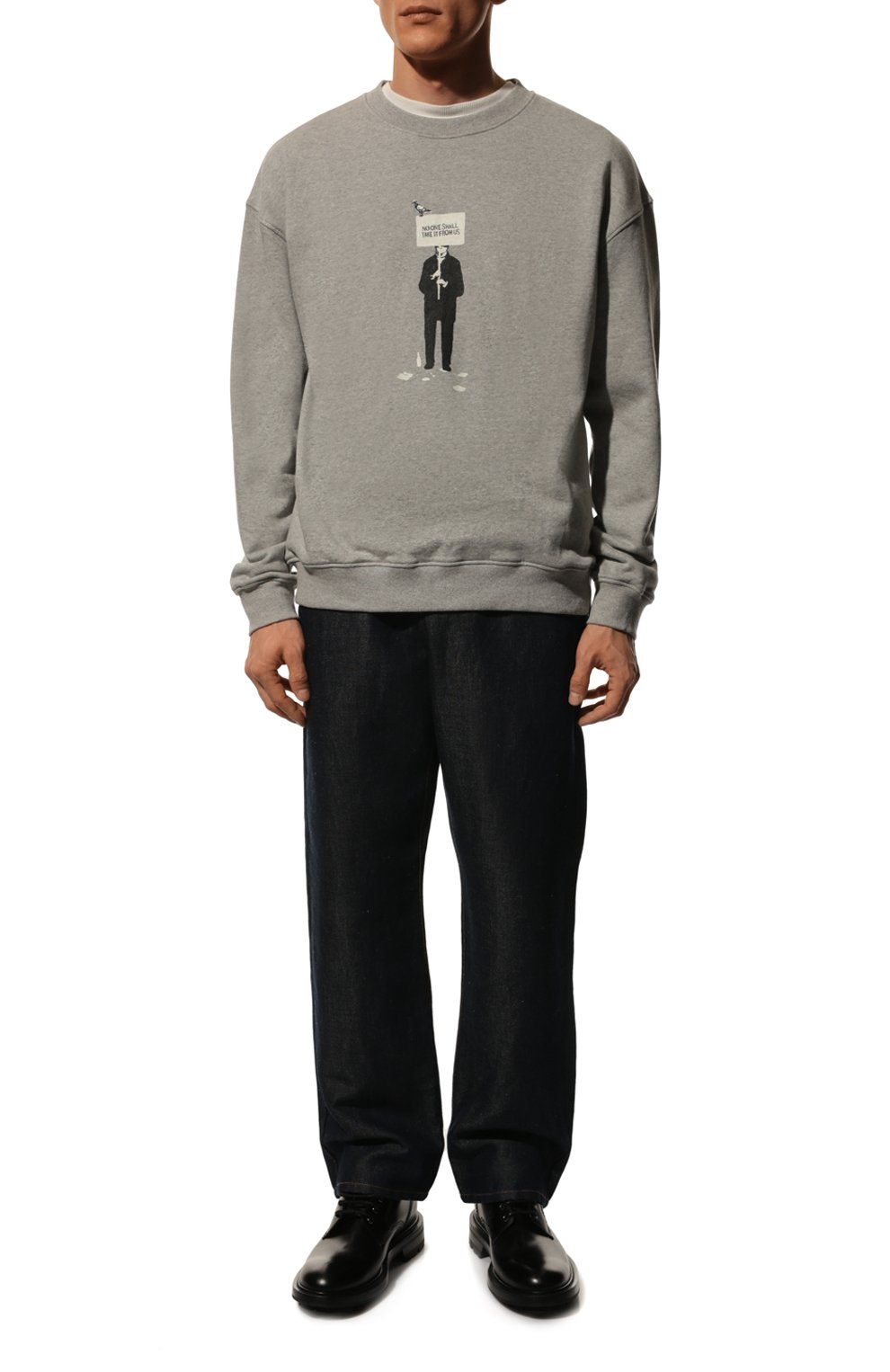 Хлопковый свитшот TEE LIBRARY серого цвета по цене 15900 руб., арт. TBF-SW-25, фото 2 Хлопковый свитшот TEE LIBRARY, арт. TBF-SW-25, фото 2