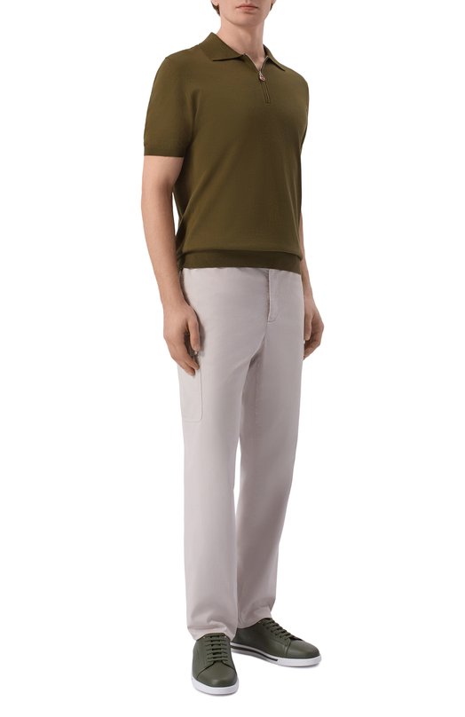 Кожаные кеды Stefano Ricci UV33_G6586/VD Хаки  UV33_G6586/VD Фото 2