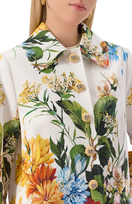 Пальто из хлопка и вискозы Dolce & Gabbana F0W4ET/FSRQU Разноцветный  F0W4ET/FSRQU Фото 5