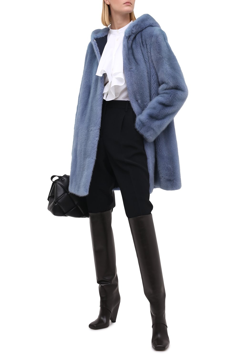 Шуба из меха норки с капюшоном YVES SALOMON, арт. 9WYM27585VMLX, фото 2