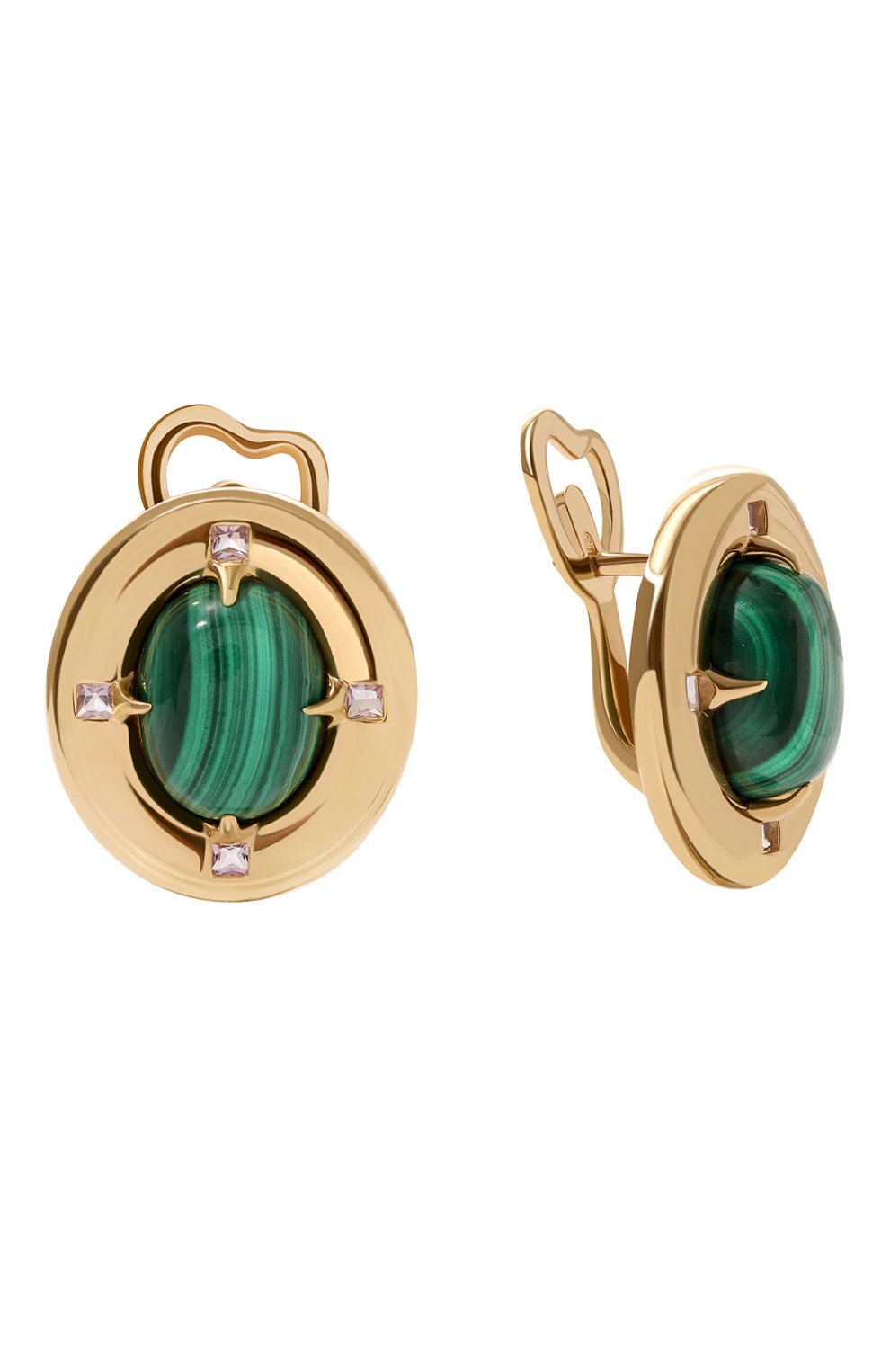 Серьги с малахитом и аметистами MOONKA, арт. ai-bg-ser-mal, фото 1