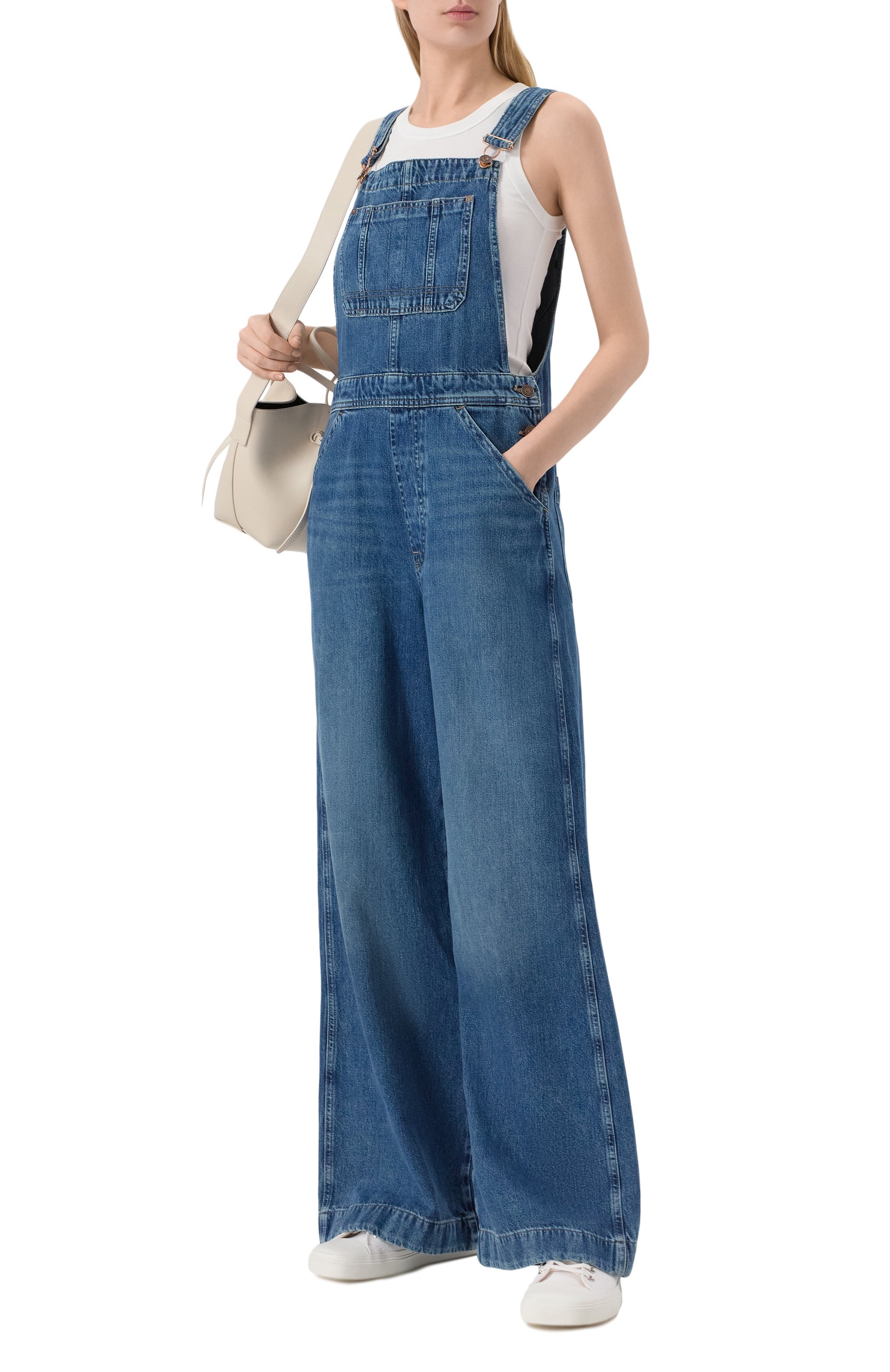 Джинсовый комбинезон dungarees 7 FOR ALL MANKIND синего цвета по цене 35100 руб., арт. 7U022555JSE, фото 2 Джинсовый комбинезон dungarees 7 FOR ALL MANKIND, арт. 7U022555JSE, фото 2