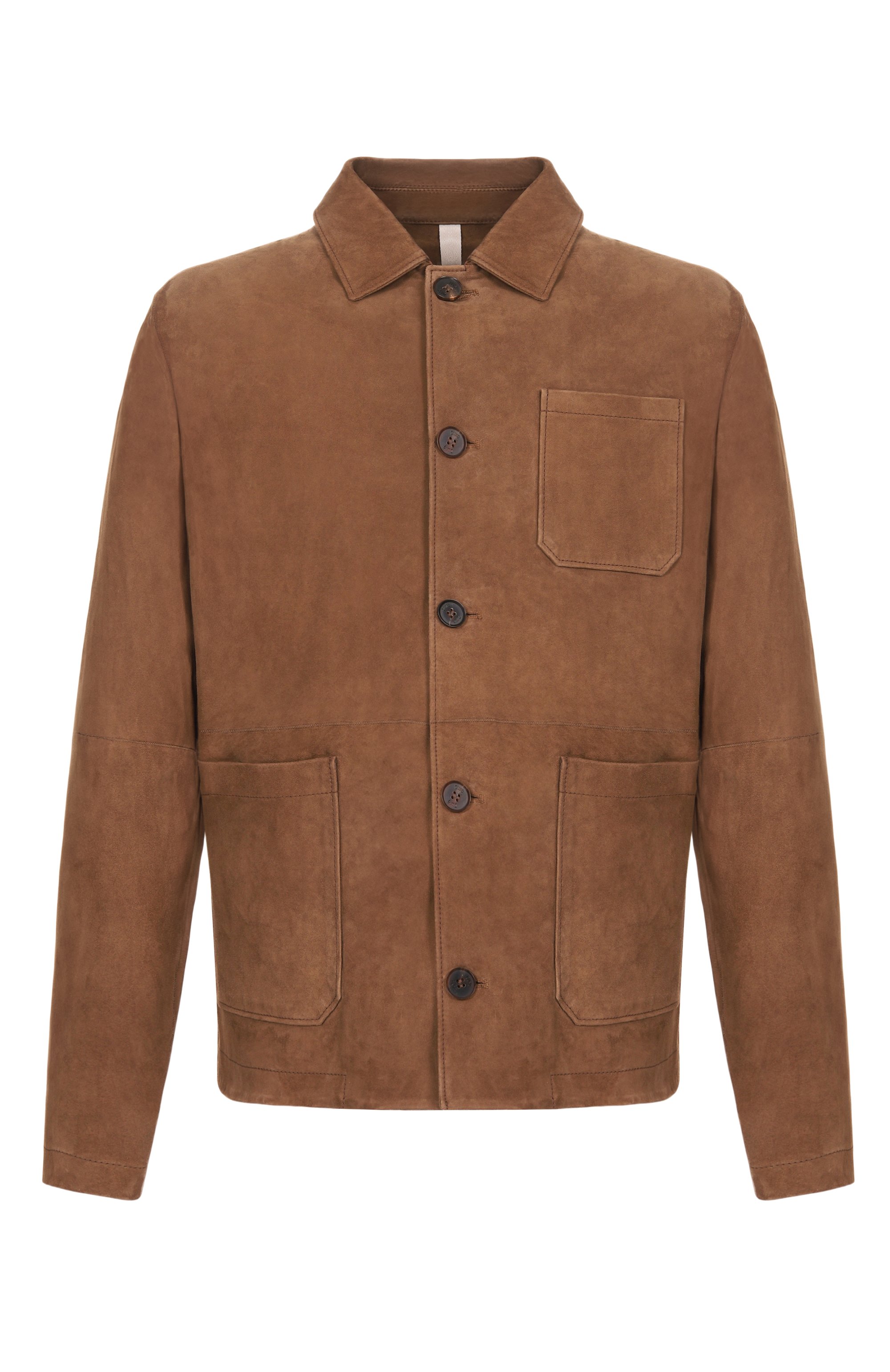 Замшевая рубашка DUNO коричневого цвета по цене 76100 руб., арт. C0REX/B0LGHERI, фото 1 Замшевая рубашка DUNO, арт. C0REX/B0LGHERI, фото 1