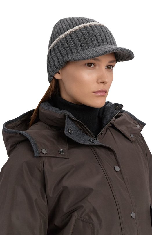 Кашемировая бейсболка Brunello Cucinelli M12506379 Серый  M12506379 Фото 2