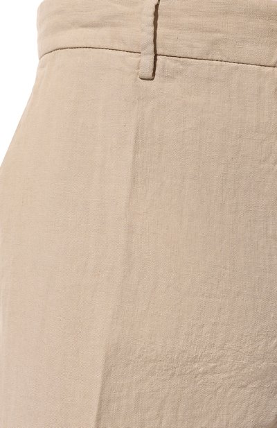 Льняные брюки 120% LINO бежевого цвета по цене 31600 руб., арт. 31ALIM2411/0000253/000, фото 5 Льняные брюки 120% LINO, арт. 31ALIM2411/0000253/000, фото 5