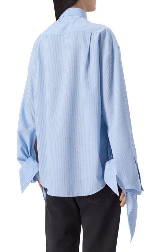 Рубашка из вискозы Balenciaga 830990/TS025 Голубой  830990/TS025 Фото 7