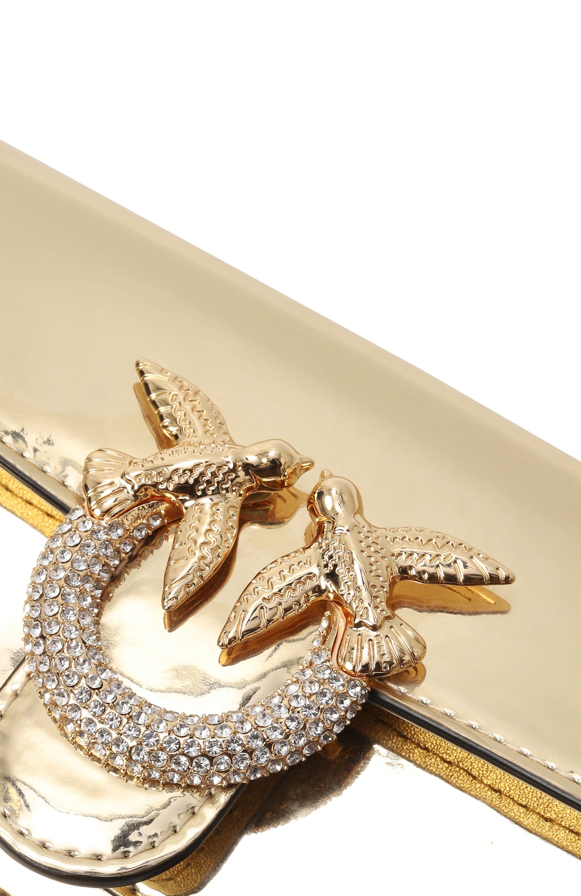 Сумка love one PINKO золотого цвета по цене 32600 руб., арт. 100062/A1JD, фото 3 Сумка love one PINKO, арт. 100062/A1JD, фото 3