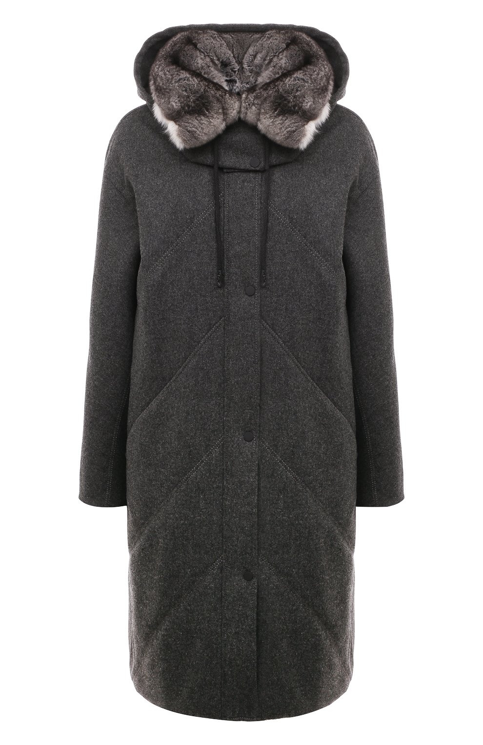 Кашемировое пальто pola с капюшоном из меха шиншиллы FURLAND, арт. 0237804830179200110, фото 1