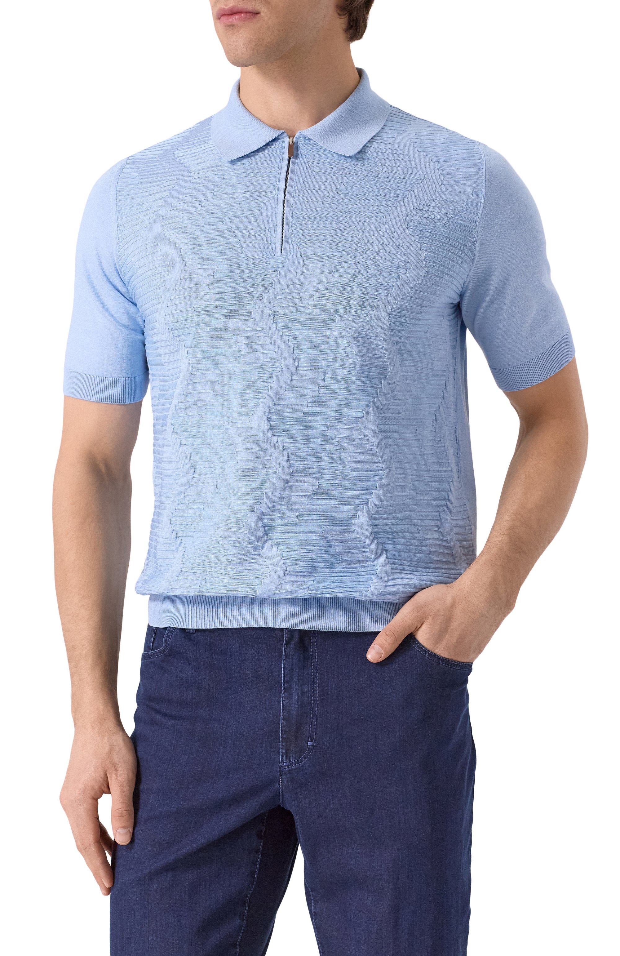 Поло из шелка и хлопка ZILLI, арт. KZP002M0142VTNW00, фото 3