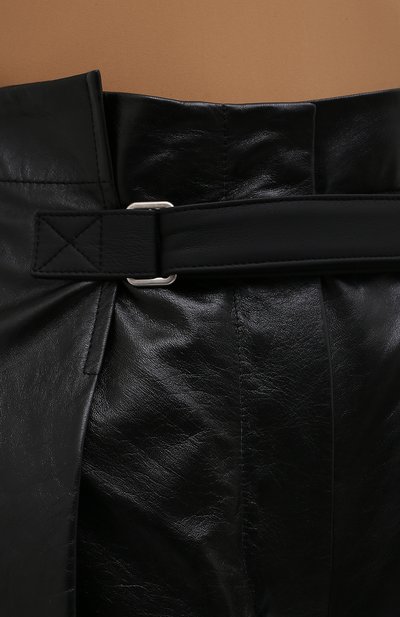 Кожаные брюки JIL SANDER черного цвета по цене 441000 руб., арт. JSWS653076-WSL01011, фото 5 Кожаные брюки JIL SANDER, арт. JSWS653076-WSL01011, фото 5