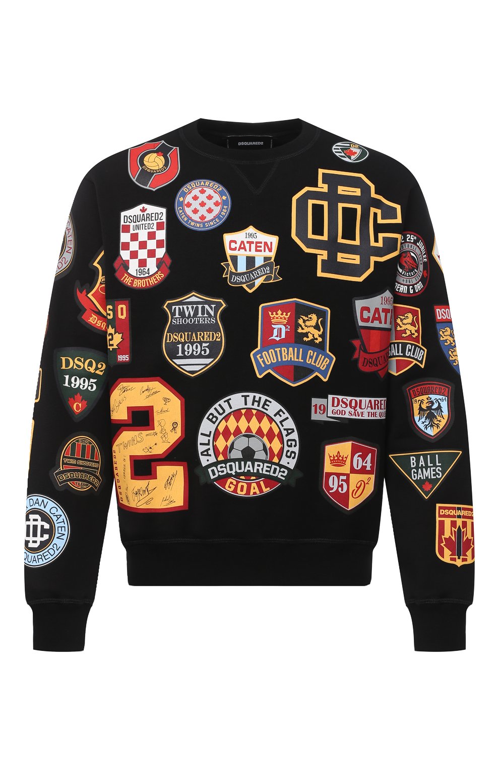 Хлопковый свитшот DSQUARED2 черного цвета по цене 51250 руб., арт. S74GU0448/S25042, фото 1 Хлопковый свитшот DSQUARED2, арт. S74GU0448/S25042, фото 1