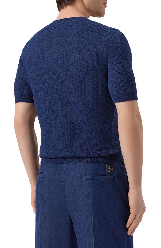 Джемпер изо льна и хлопка Gran Sasso 57169/18668 Синий  57169/18668 Фото 4