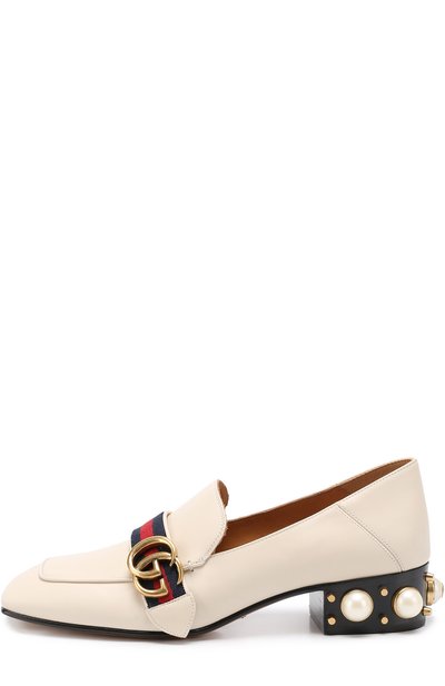 Кожаные лоферы peyton с жемчужинами GUCCI, арт. 423559/DKHC0, фото 3