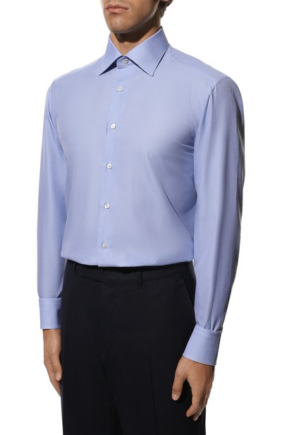 Хлопковая сорочка STEFANO RICCI голубого цвета по цене 89950 руб., арт. MC003678/L108, фото 4 Хлопковая сорочка STEFANO RICCI, арт. MC003678/L108, фото 4