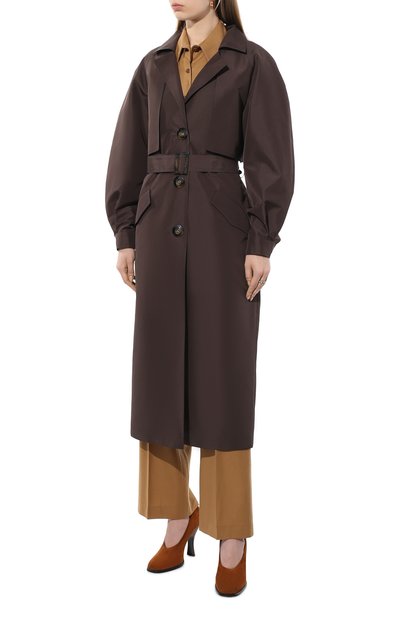 Тренч JM STUDIO темно-коричневого цвета по цене 45950 руб., арт. FW212218, фото 3 Тренч JM STUDIO, арт. FW212218, фото 3