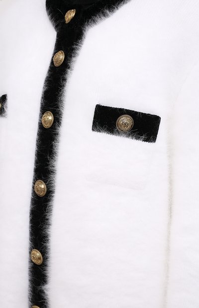 Кардиган из шерсти и вискозы BALMAIN белого цвета по цене 358000 руб., арт. UF13493/K141, фото 5 Кардиган из шерсти и вискозы BALMAIN, арт. UF13493/K141, фото 5
